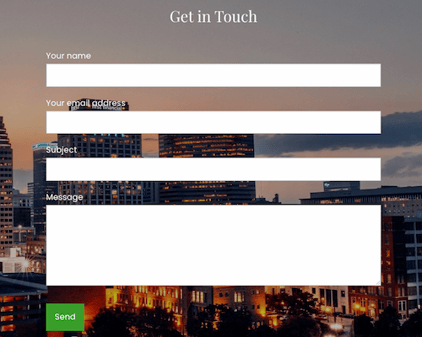 Get In touch form example